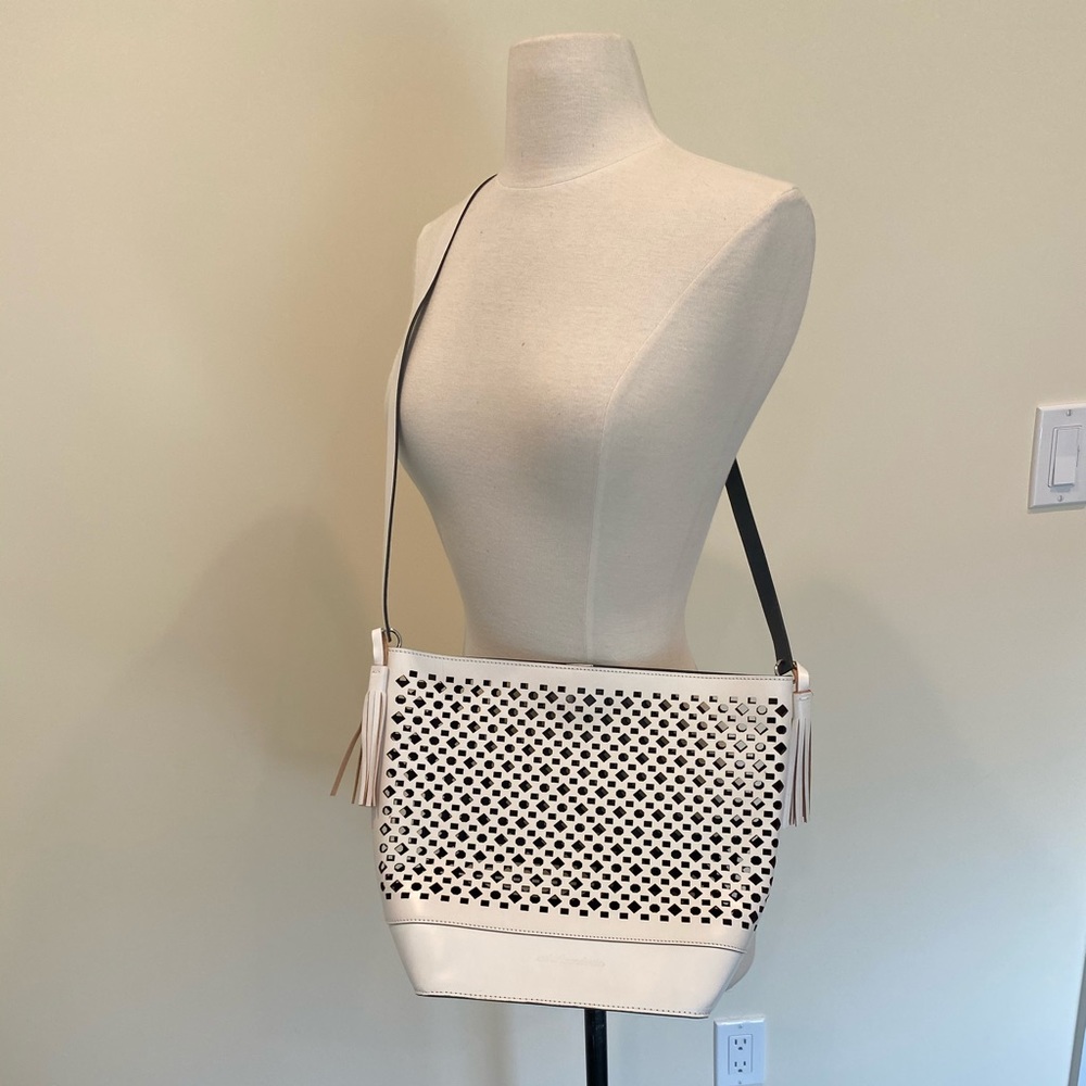 Sophie Anderson White Leather Cut-Out Purse